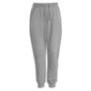 Grey unisex sweatpants with drawstring, featuring side pockets and tapered legs. Includes a discreet logo.