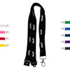 A black bamboo lanyard with the word "Staff" printed on it, featuring a clip for attachment. Available in various colours.