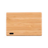 A bamboo power bank with a rectangular design and a single charging port.