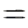 Two Aspen Paper Pens in black and dark grey, featuring a sleek design and a clip for easy attachment.