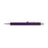 A purple aluminium pen with a silver clip, featuring a sleek and modern design.