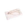 A Wheat Straw Charging Cable in a man shape, featuring a beige colour, packaged in a clear plastic sleeve.