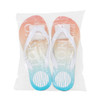EVA classic thongs in gradient shades of orange and blue, packed in clear plastic. Features a logo on the footbed.