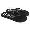 A pair of black EVA classic thongs featuring a textured sole and a logo on the strap.