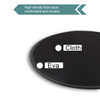 A circular yoga sliding disk with a high-density foam layer, featuring a black cloth surface and an Eva edge.