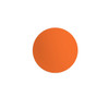 An orange lacrosse ball with a smooth surface, featuring a logo at its centre.