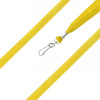 A bright yellow bootlace lanyard with a metal clip for attachment. It features a simple, sleek design.
