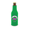 A drink bottle cooler in green with a logo featuring a baseball theme and the word "Mets".