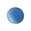 A drink bottle holder in light blue with a stitched edge, featuring a logo.