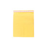 A small padded bubble envelope in yellow, featuring a sealable flap and logo branding at the top.