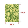 A kraft paper sheet measuring 38x50cm, featuring a green background with yellow floral patterns and a logo.