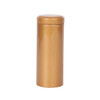 A large metallic gold cylinder tin canister, featuring a smooth surface and a matching lid.