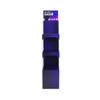 A three-tier cardboard display in navy blue with a logo at the top, designed for promotional use.