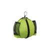 A vibrant green ball backpack featuring mesh side pockets and a zip closure. It has a sturdy top handle for carrying.