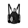 A black Ball Backpack with mesh side pockets and a front zip compartment, featuring a logo on the side.
