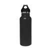 A drink bottle in matte black with a double wall vacuum design and a black polypropylene lid.