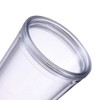 A transparent 24oz plastic cup with a lid, featuring a smooth rim, designed for use with straws.