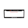 A black plastic licence plate frame with a logo, designed to fit a plate size of 372 x 133 mm.
