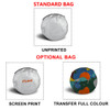A circular car sunshade in various bag options, featuring a standard unprinted bag and two printed design options.
