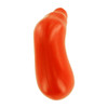 A red stomach-shaped stress reliever with a smooth surface, designed for fun and relaxation.