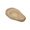 A beige ear-shaped stress reliever, designed as a keyring, featuring a simple, smooth texture.