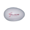 An egg-shaped stress reliever in white, featuring a logo. Ideal for stress relief and a fun, playful design.