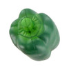 A green capsicum-shaped stress reliever with a smooth texture, featuring a simple design and a small stem.