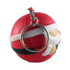A red Santa stress reliever keyring featuring a smiling Santa with a white beard and a keychain loop.