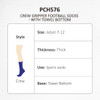 Crew Gripper football socks in navy with a towel bottom feature. Designed for adults, sizes 7-12, and thick in style.
