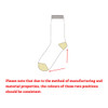 A pair of socks in white and beige, featuring a ribbed cuff and a reinforced toe. Includes a logo.