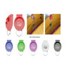 A collection of Handy Hooks in red, purple, blue, green, black, and white, featuring various designs and a keyring.