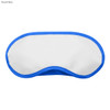 A royal blue sleep eye mask with a white front, featuring a stitched edge and a logo.