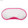 A hot pink sleep eye mask with a white centre and contrasting pink trim. Includes a logo.