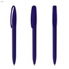 Three transparent plastic pens in a deep purple colour, featuring clips and smooth barrel designs.