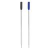 Metal cross-type refills in silver with black and blue plastic caps. Includes two refill options for writing instruments.