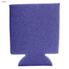A purple foam stubby cooler with a flat design and a base for holding drinks. It has branding on the surface.