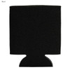 A black foam stubby cooler featuring a simple design and a bottom cut-out, suitable for holding drink bottles.