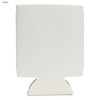 A white neoprene stubby cooler with a simple design and a logo. Ideal for keeping drinks cold.