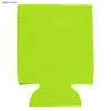 A bright green neoprene stubby cooler with a textured finish and a base for support. It features a logo.