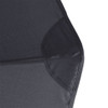 A black vented tipless golf umbrella showcasing its textured fabric and structured design. It features a branding logo.