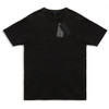 A black unisex TRENDSWEAR faded T-shirt with a tag attached. It features a simple, classic design.