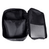 A set of three black packing cubes, featuring a spacious main compartment and a mesh pocket.