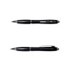 A black Viva Solid Pen with chrome accents, featuring a sleek design and a clip for easy attachment.