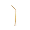 A stainless steel straw with a gold finish, featuring a bent design. The item has a logo.