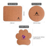 A custom-shaped cork mouse mat in square, round, and flower shapes, showcasing a natural cork colour and a logo.