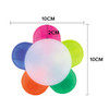 A flower-shaped highlighter with five colours: pink, blue, green, orange, and yellow. It has a branding logo.