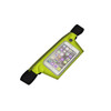 A bright green waist bag designed to hold a phone, featuring a clear front panel and adjustable straps.