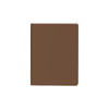 A brown PU sticky notes memo holder with a sleek design and rounded corners. It features a logo on the front.