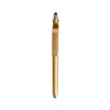 A gold stylus ball pen featuring a mobile holder and a sleek design with chrome accents. Includes a logo.