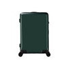 A green ABS business suitcase with wheels, featuring a sleek design and a branded logo.